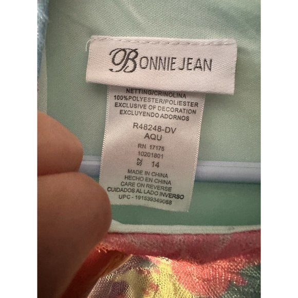 Bonnie Jean Girls Formal Holiday Tulle Embroidered Dress - Picture 4 of 5